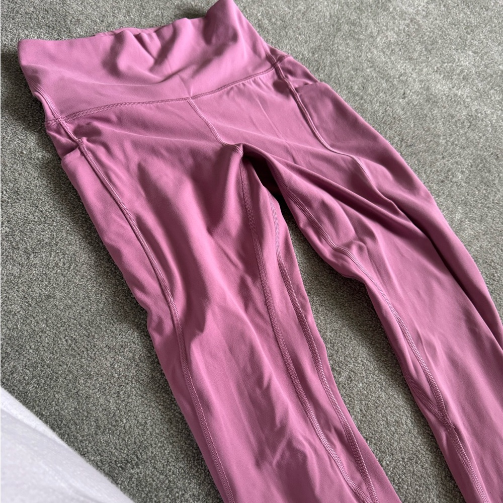 Women's High-Waist Pink Leggings - Picture 3 of 3